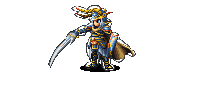 Warrior of Light's animated idle sprite from Final Fantasy Brave Exvius